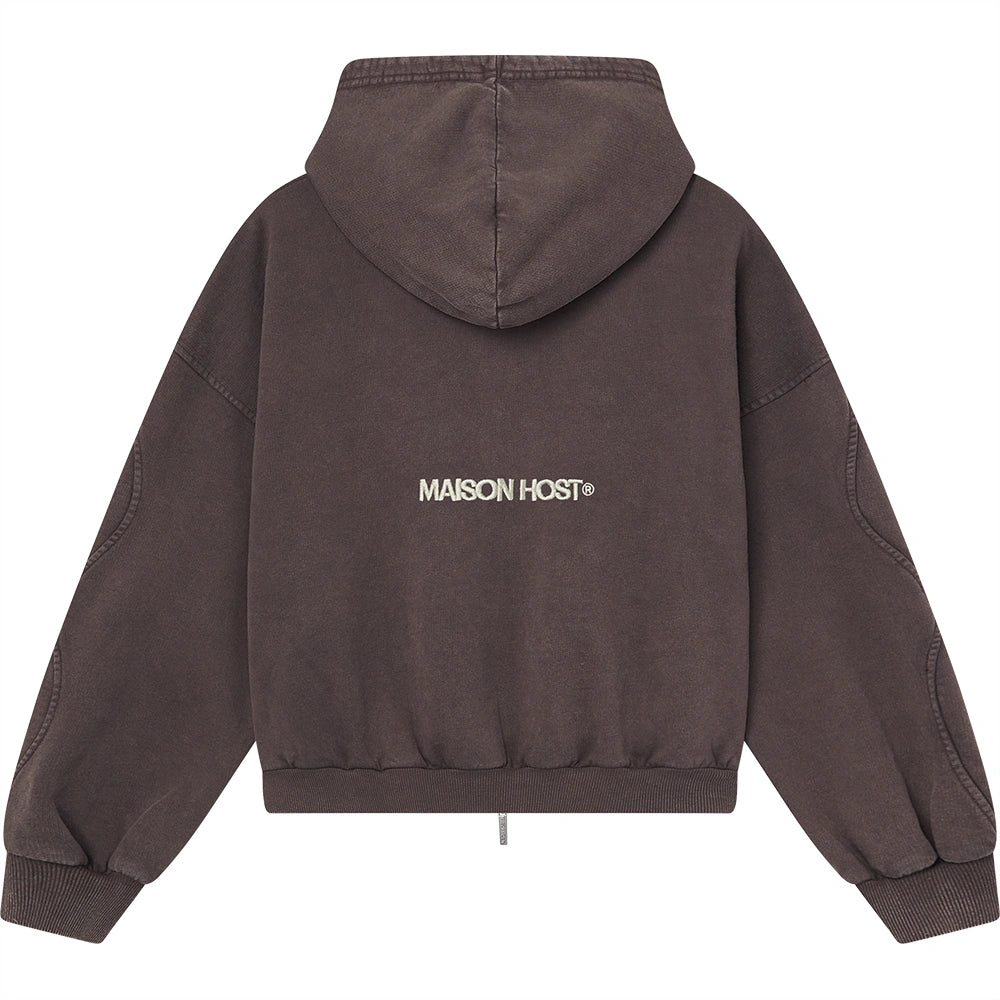 ERODE WAVE ZIPPED HOODIE CHOCOLATE