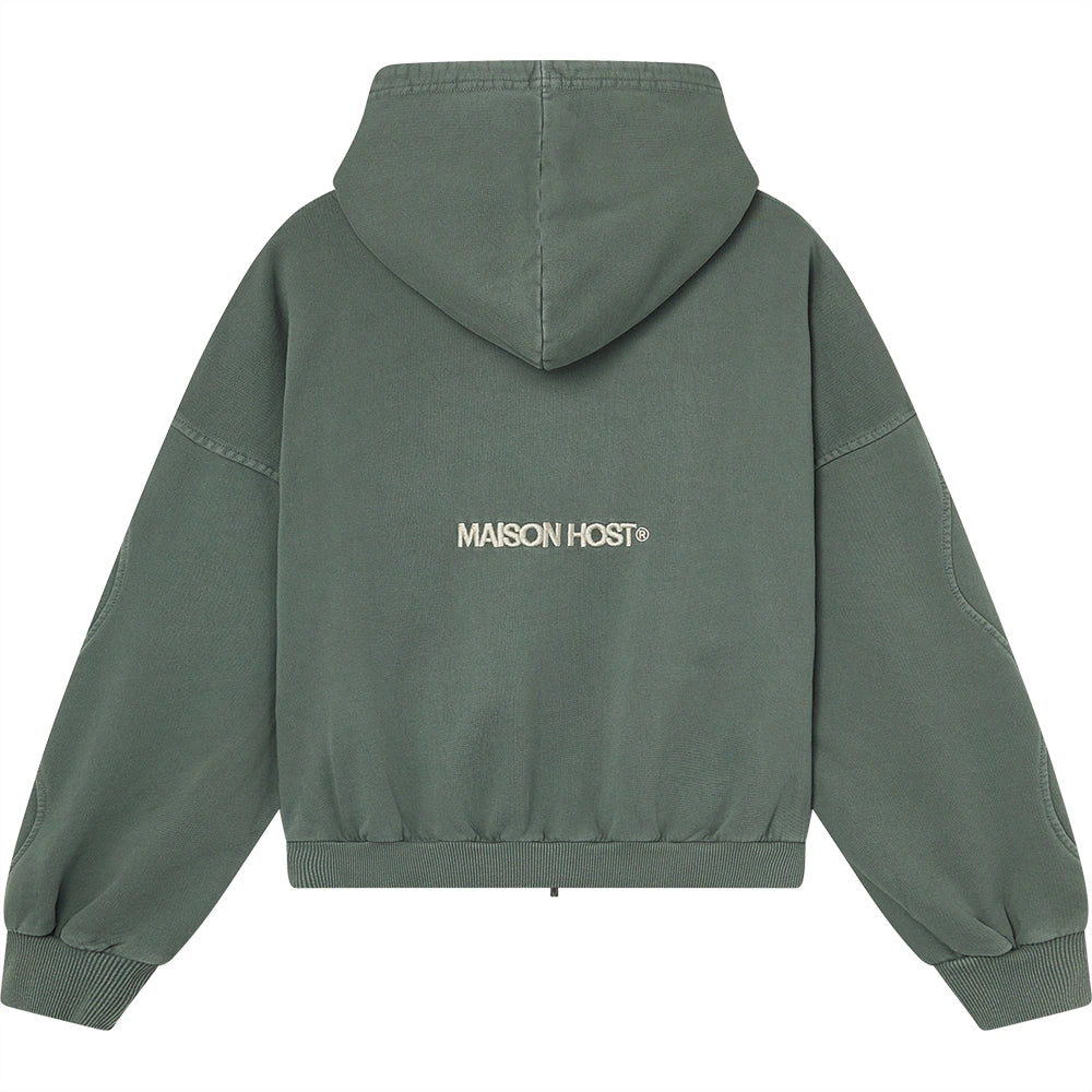 SUDADERA CON CAPUCHA CON CREMALLERA ERODE WAVE VERDE