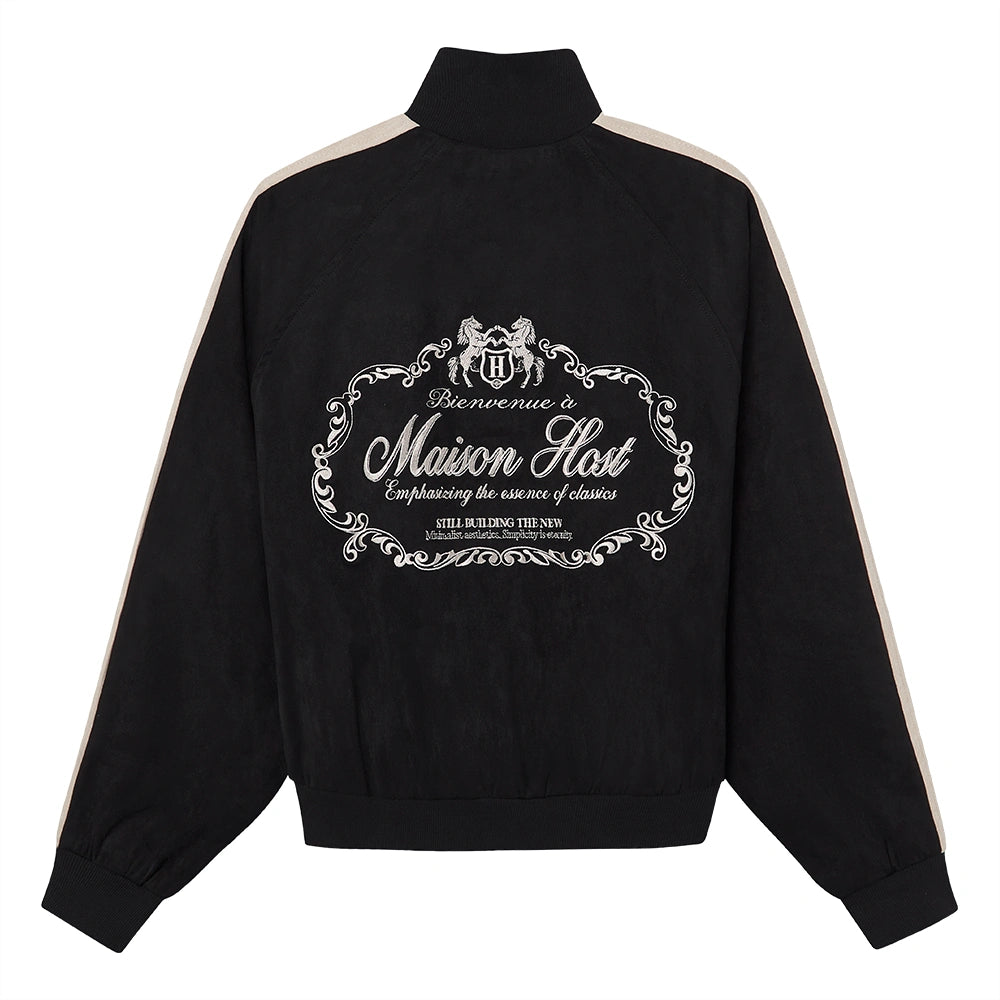 CHAQUETA DE PISTA DE ANTE NEGRA