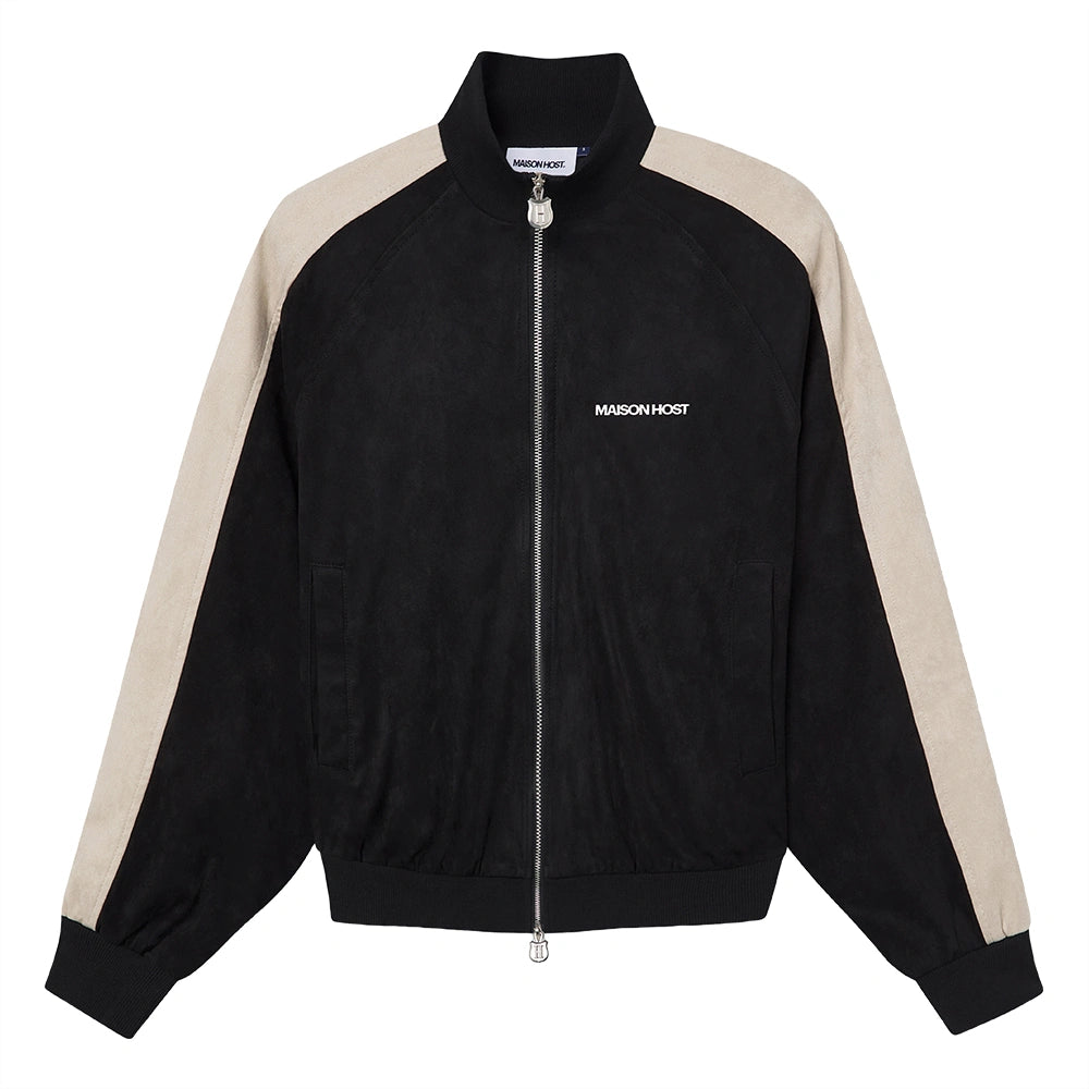 CHAQUETA DE PISTA DE ANTE NEGRA