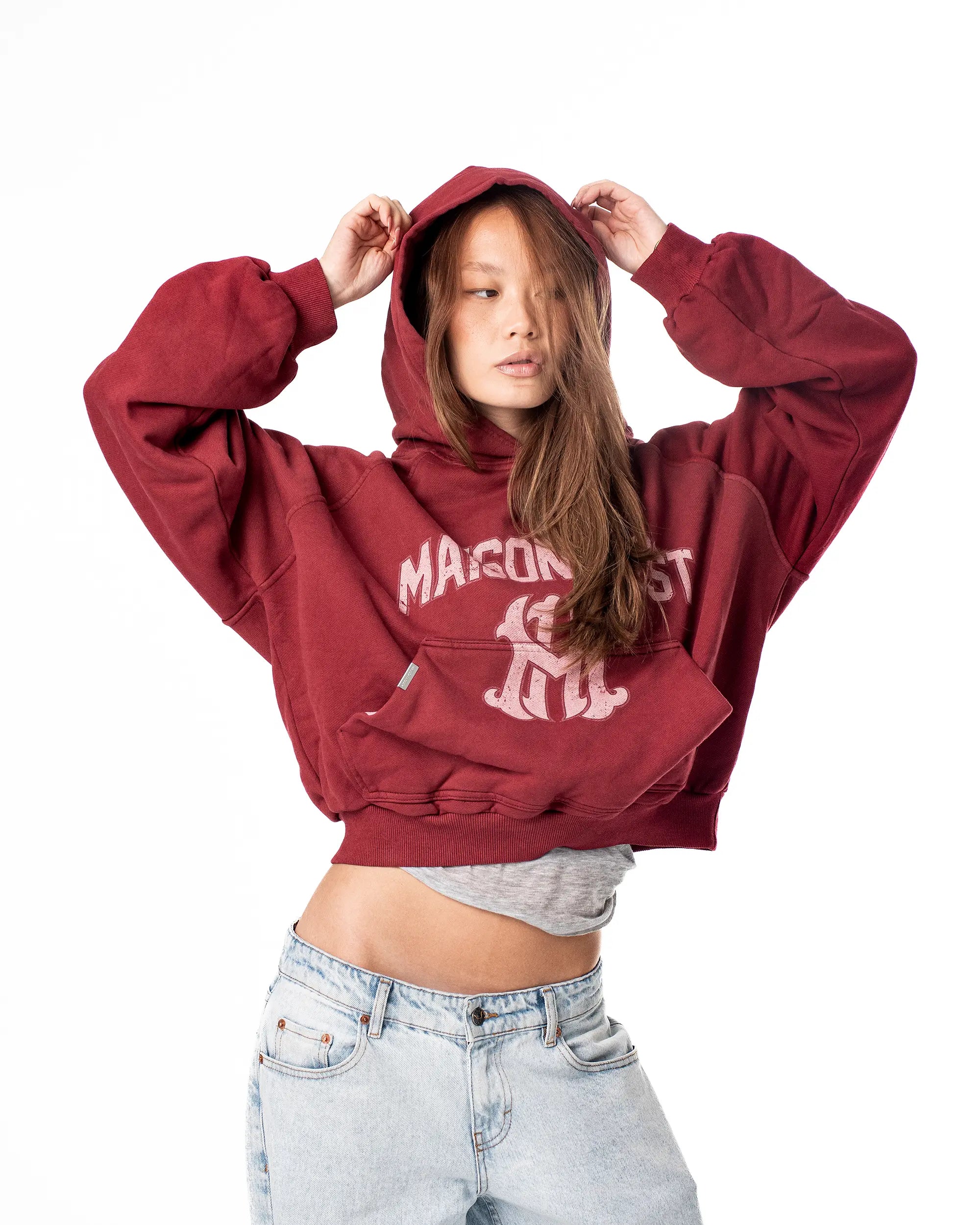 SUDADERA CON CAPUCHA ROJA TEÑIDA HOMERUN