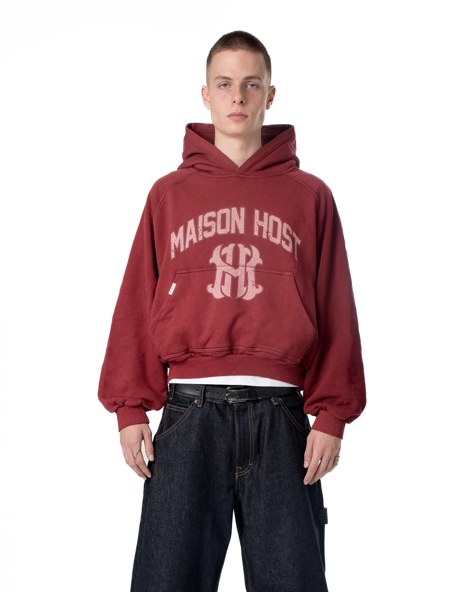 SUDADERA CON CAPUCHA ROJA TEÑIDA HOMERUN