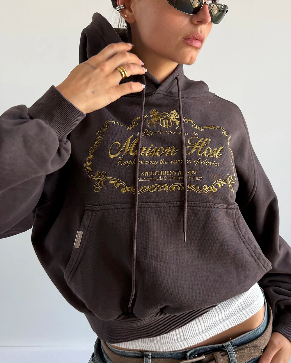 BIENVENUE HOODIE CHOCOLATE