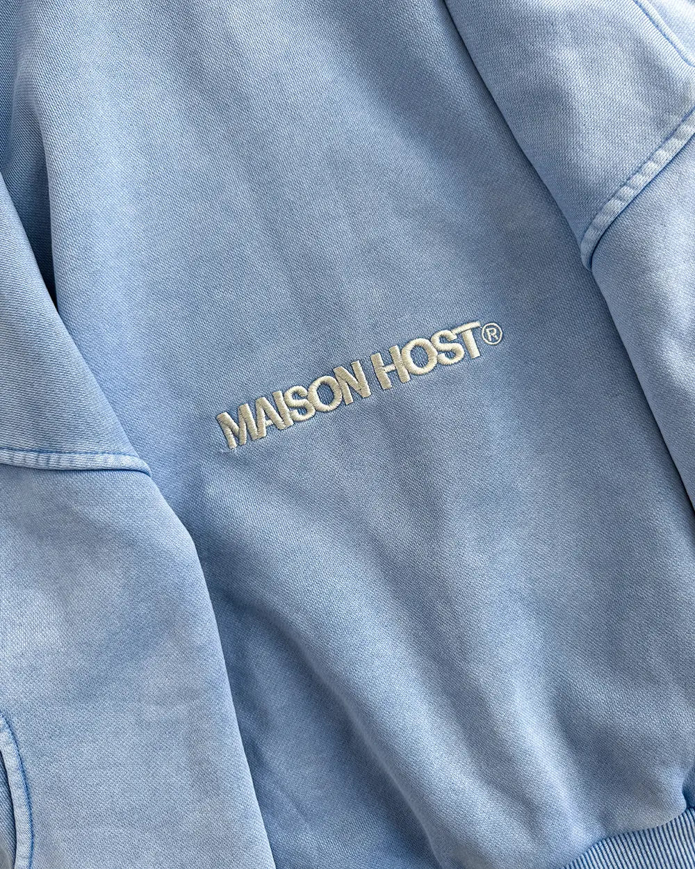 SUDADERA CON CAPUCHA CON CREMALLERA ERODE WAVE AZUL CELESTE