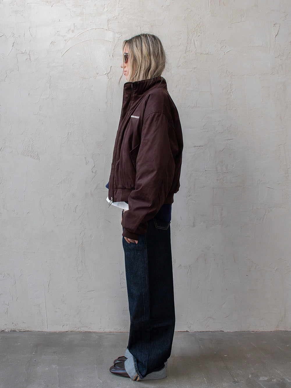 CAZADORA BOMBER DE ANTE MARRÓN