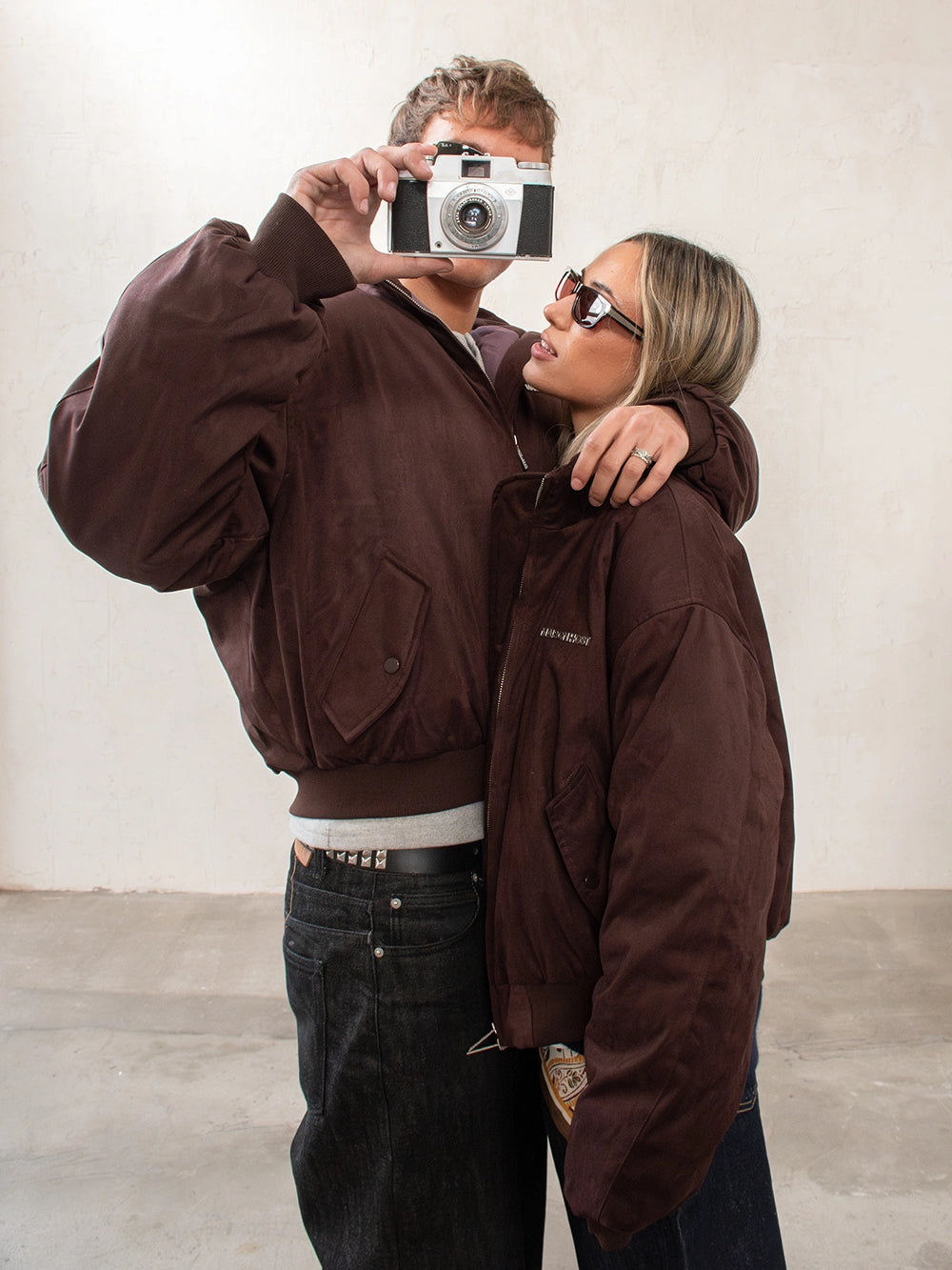 CAZADORA BOMBER DE ANTE MARRÓN