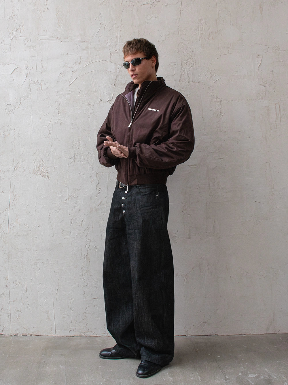 CAZADORA BOMBER DE ANTE MARRÓN