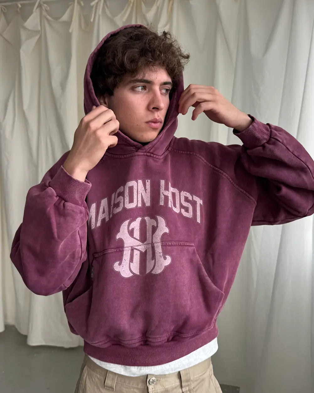 SUDADERA CON CAPUCHA BURDEOS HOMERUN