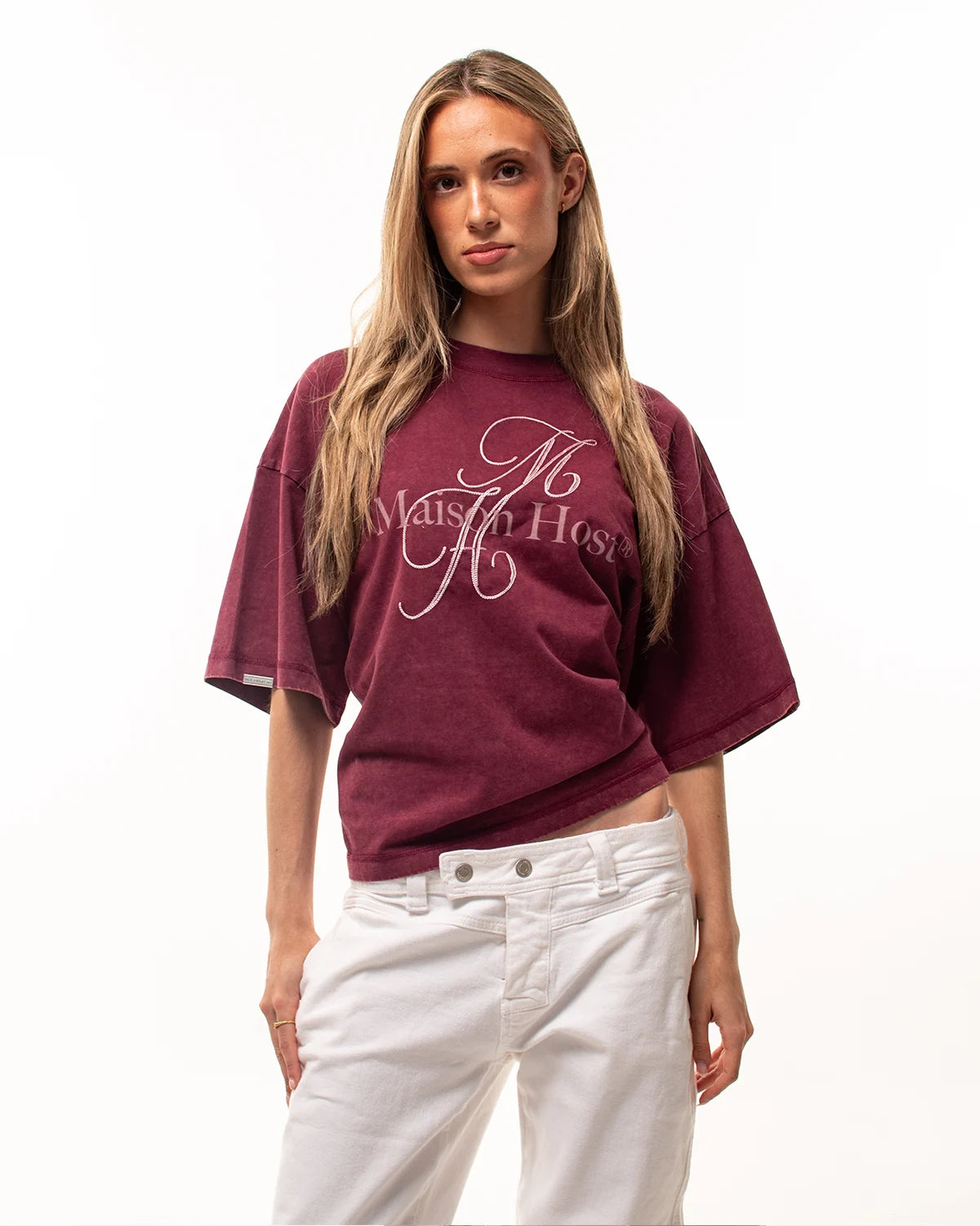 NEEDLE BURGUNDY TEE