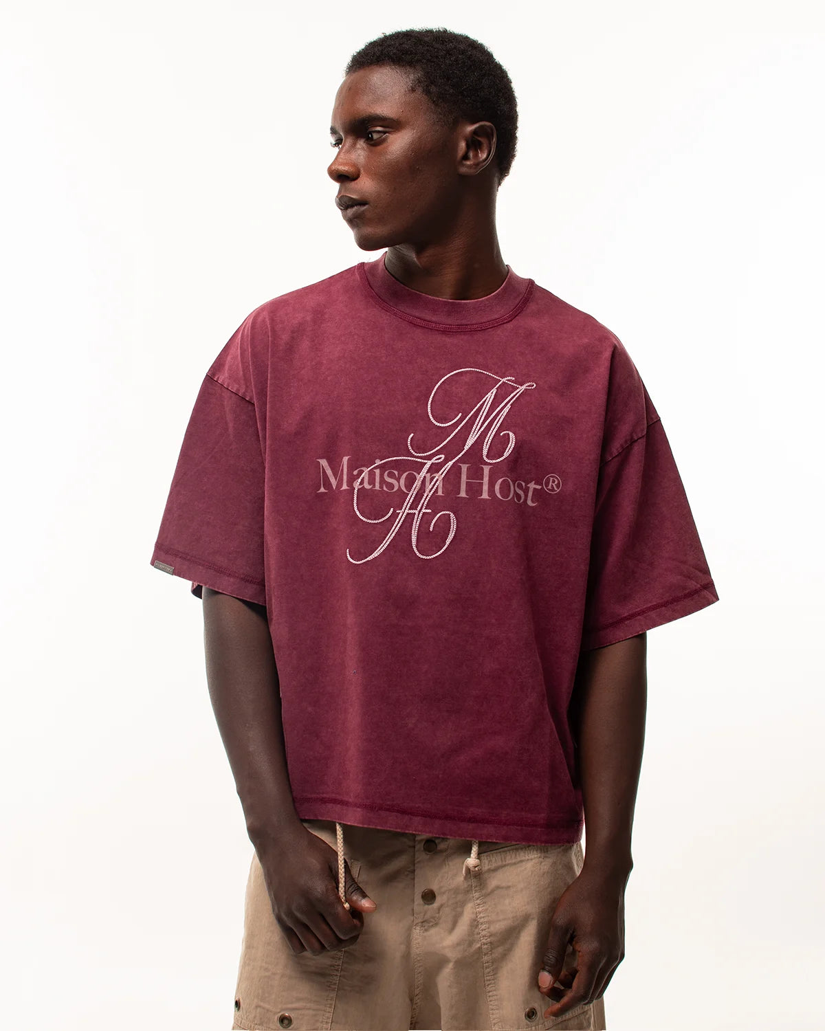 NEEDLE BURGUNDY TEE