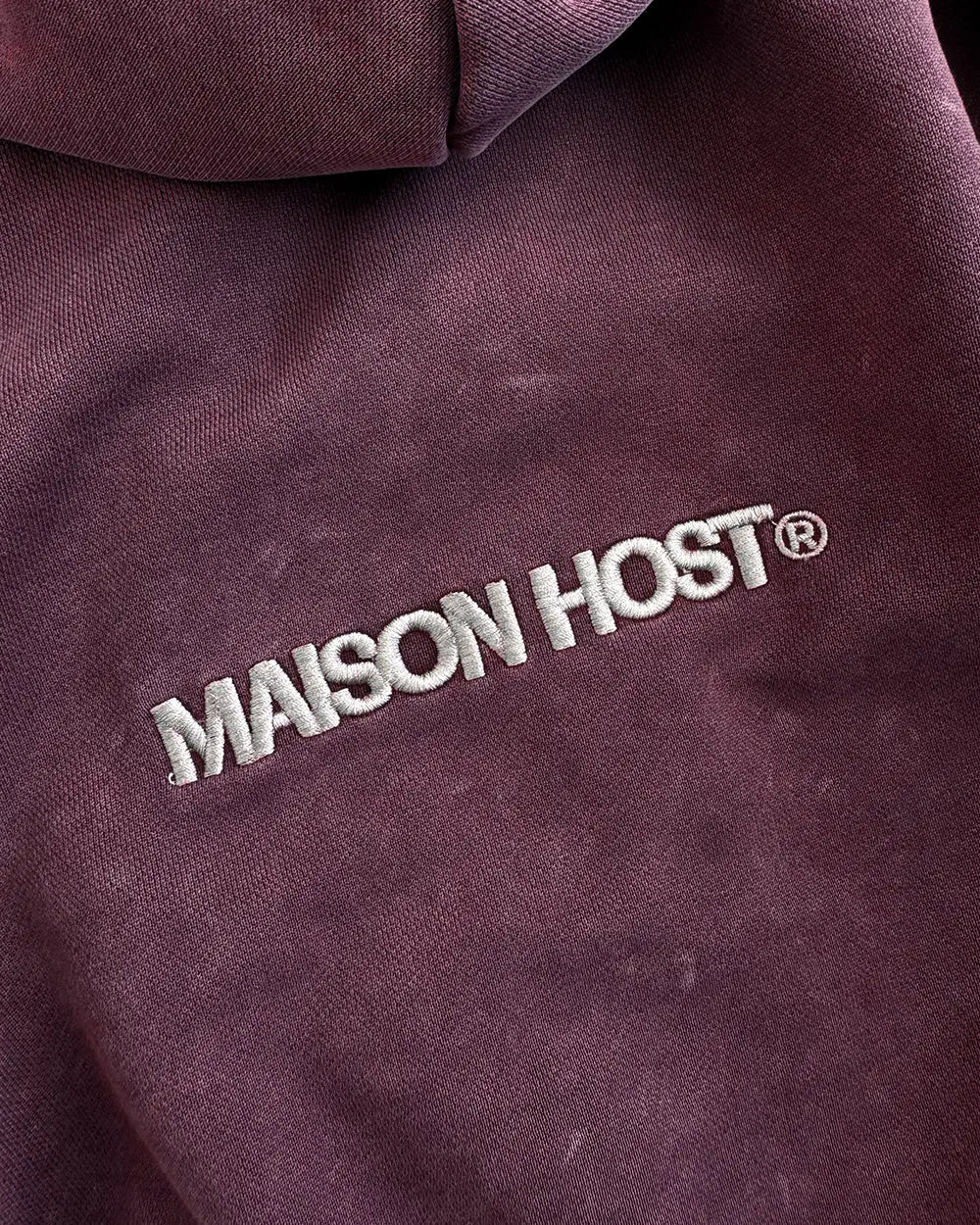 ERODE WAVE ZIPPED HOODIE BURGUNDY