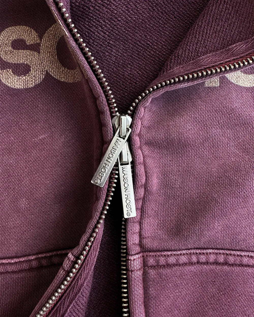 ERODE WAVE ZIPPED HOODIE BURGUNDY