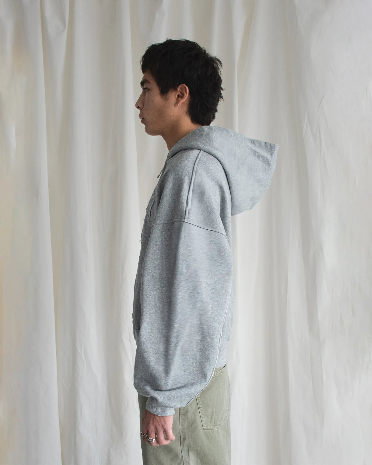 CHECKED ZIPPED HOODIE
