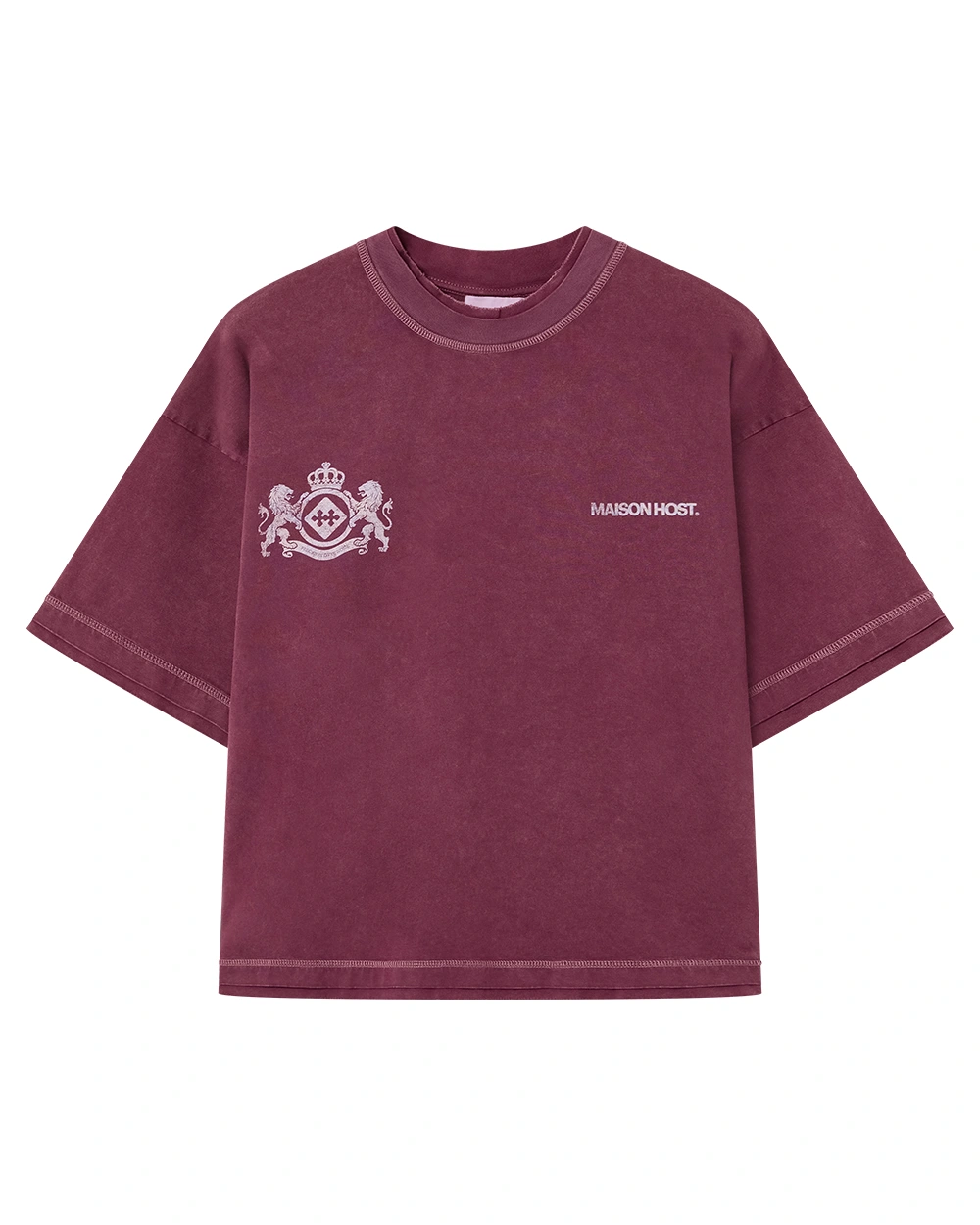 ESSENTIAL MH CREST TEE BURGUNDY