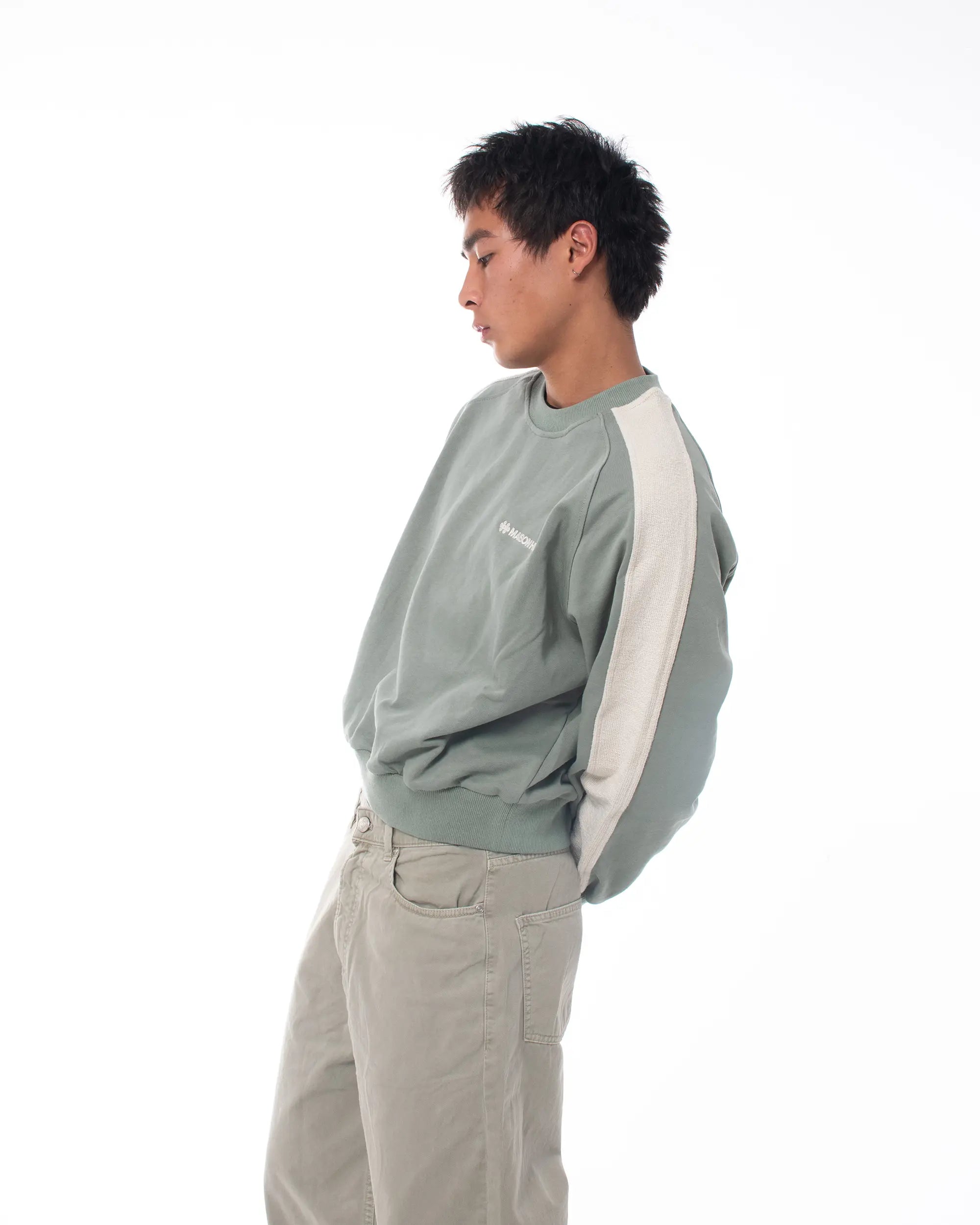 SUDADERA CUELLO REDONDO REVERSIBLE VERDE