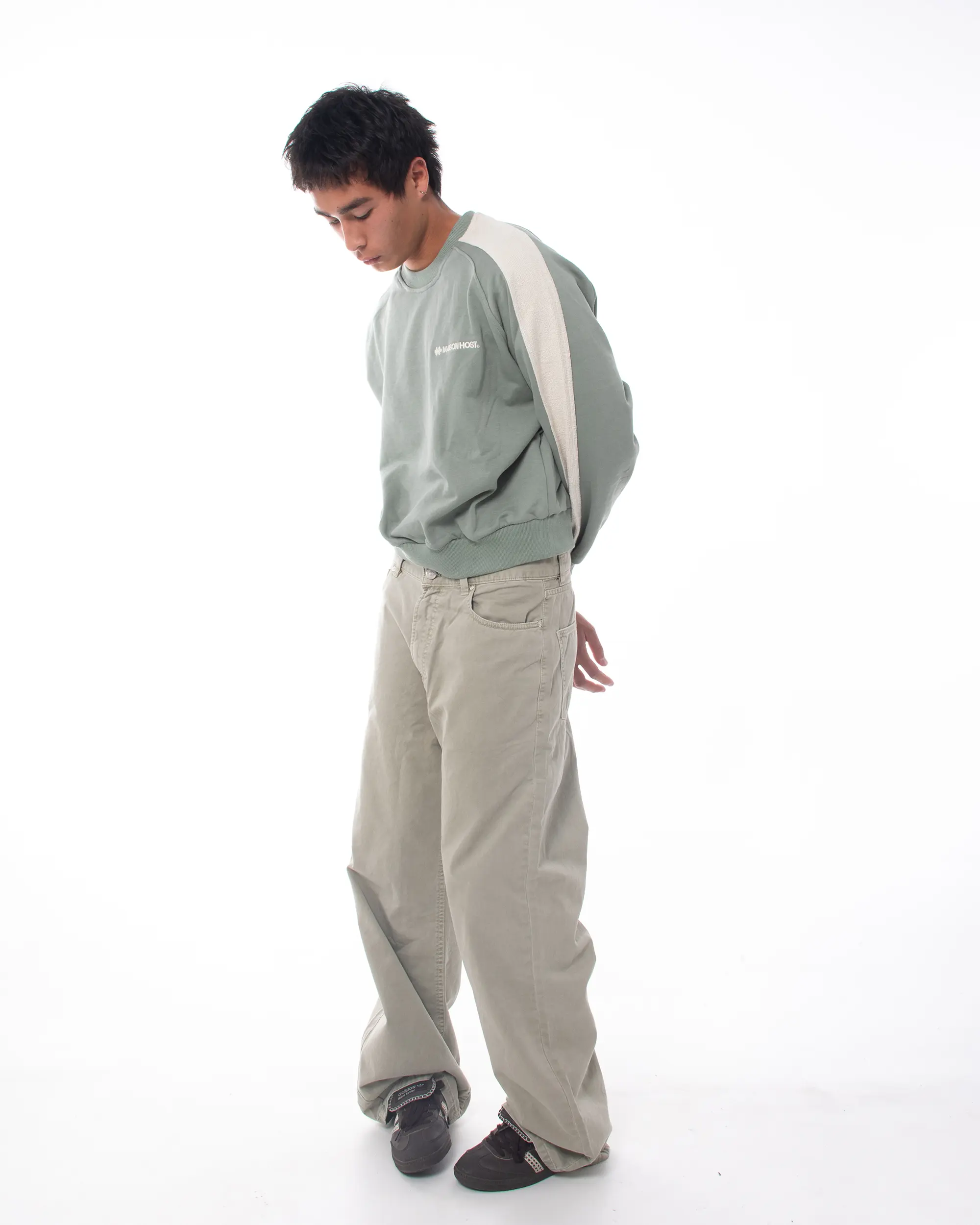 SUDADERA CUELLO REDONDO REVERSIBLE VERDE