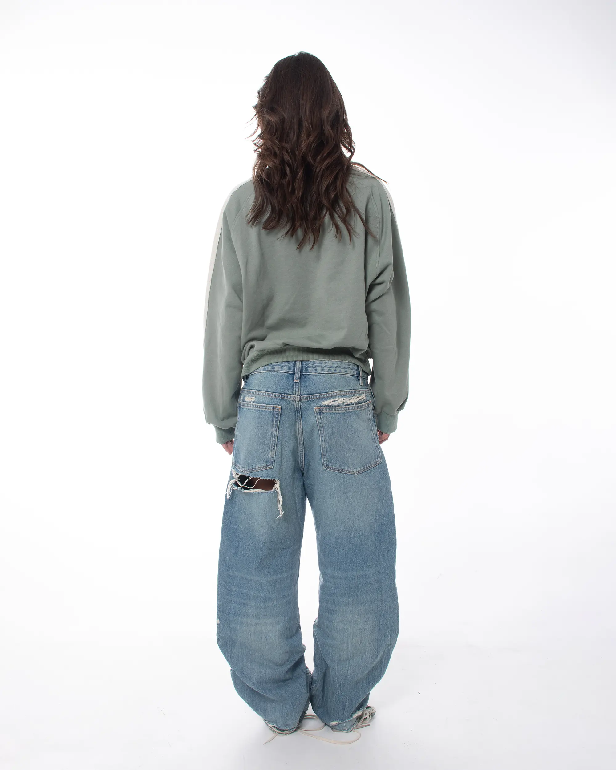 SUDADERA CUELLO REDONDO REVERSIBLE VERDE