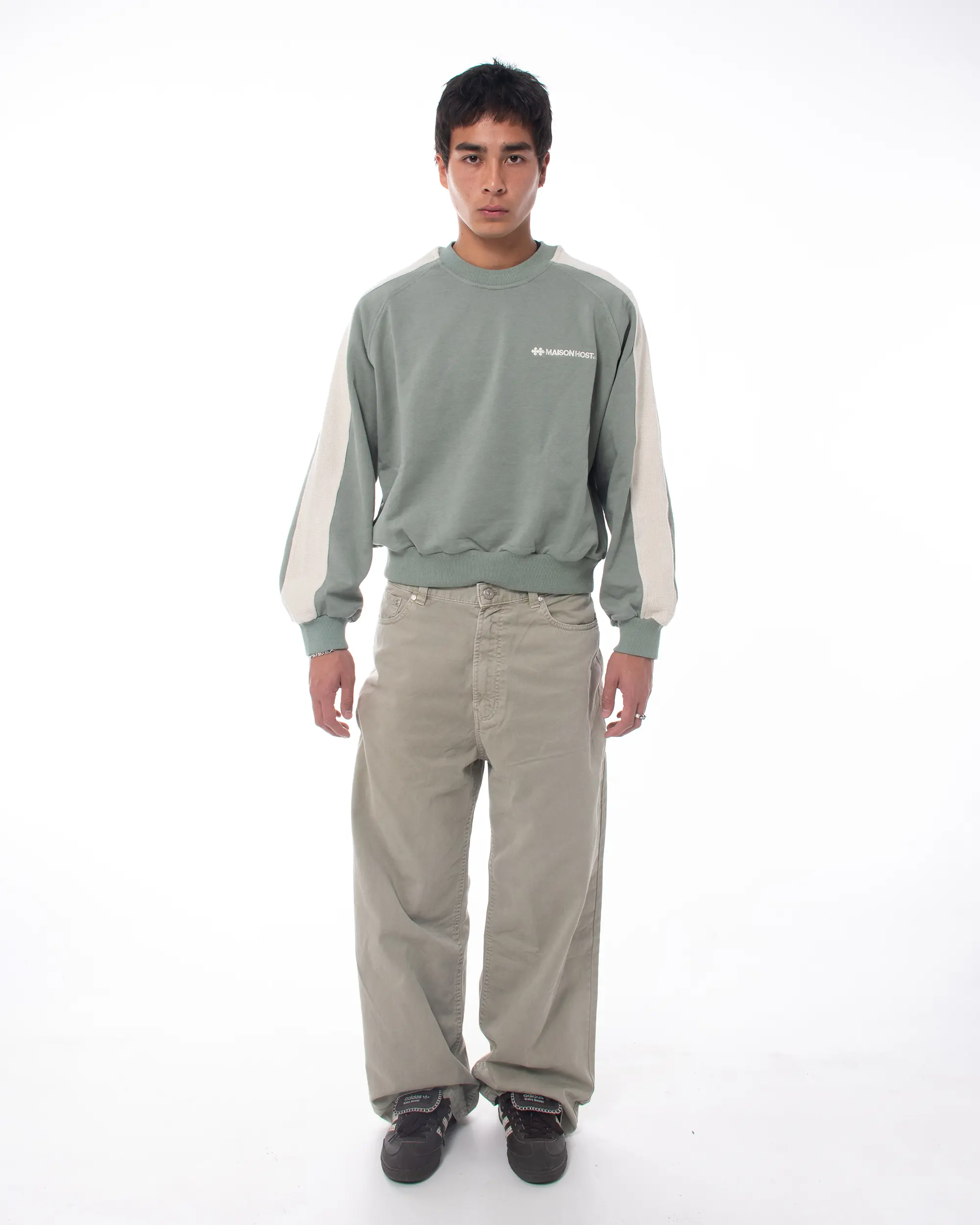 SUDADERA CUELLO REDONDO REVERSIBLE VERDE