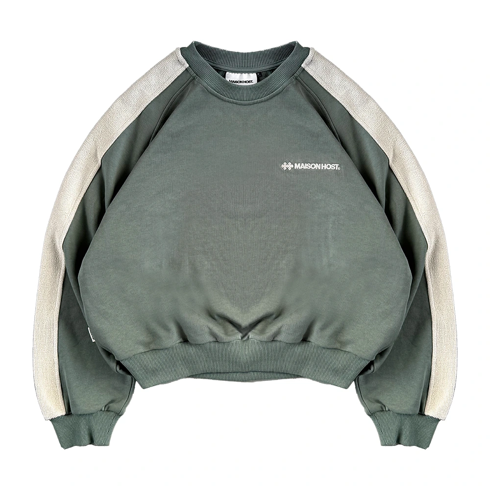 SUDADERA CUELLO REDONDO REVERSIBLE VERDE