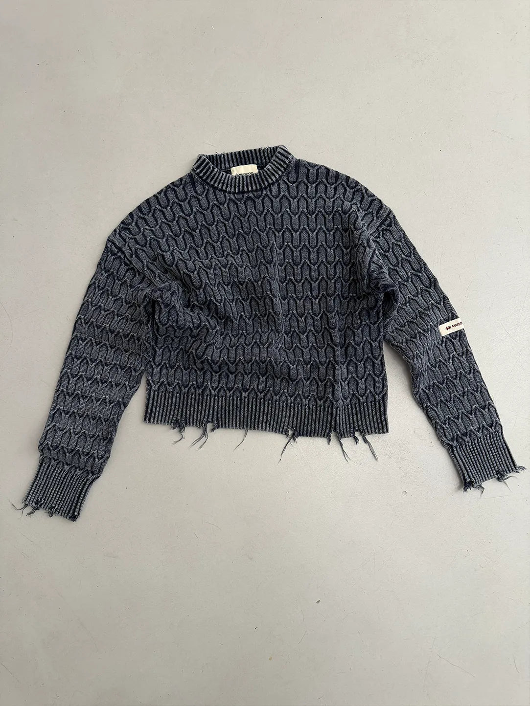 HERRINGBONE BLUE KNIT