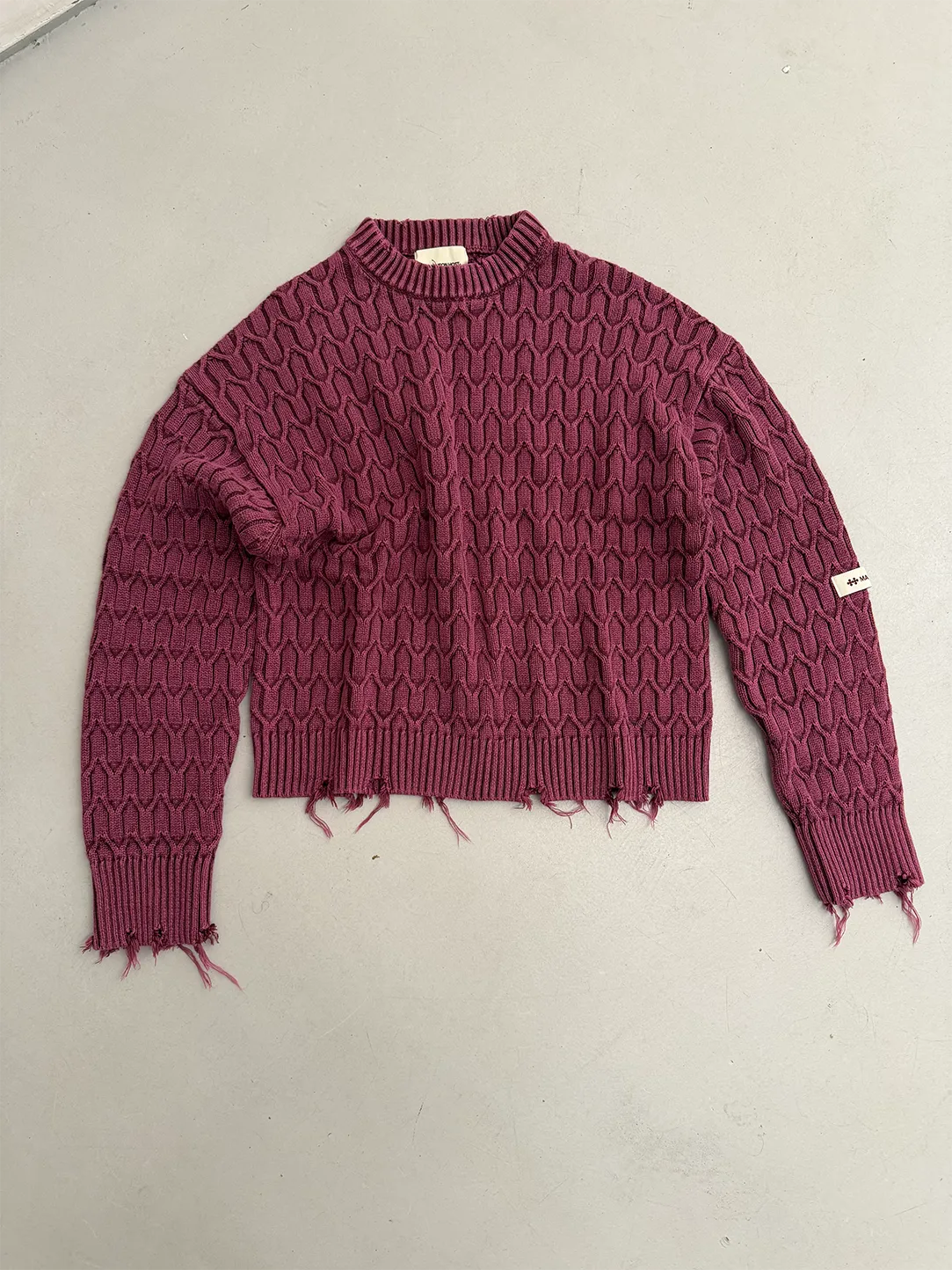 HERRINGBONE BURGUNDY KNIT