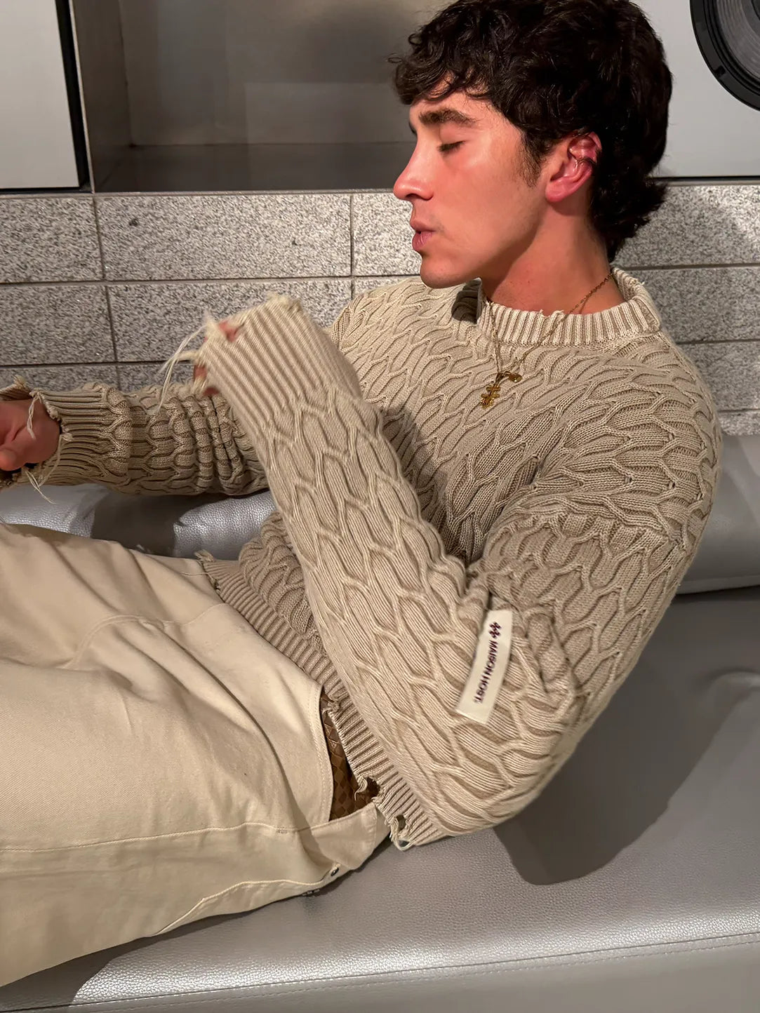 HERRINGBONE BEIGE KNIT