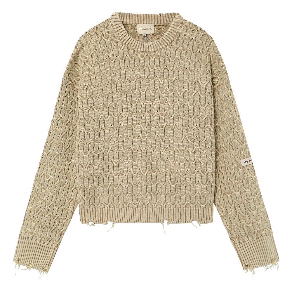 ニット/セーター herringbone knit beige HERRINGBONE BEIGE KNIT