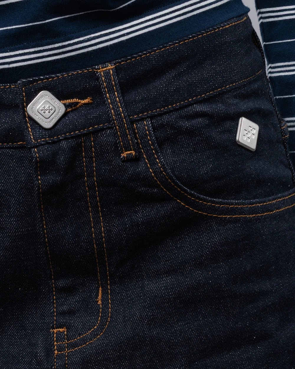RAW LEATHER POCKET JEANS