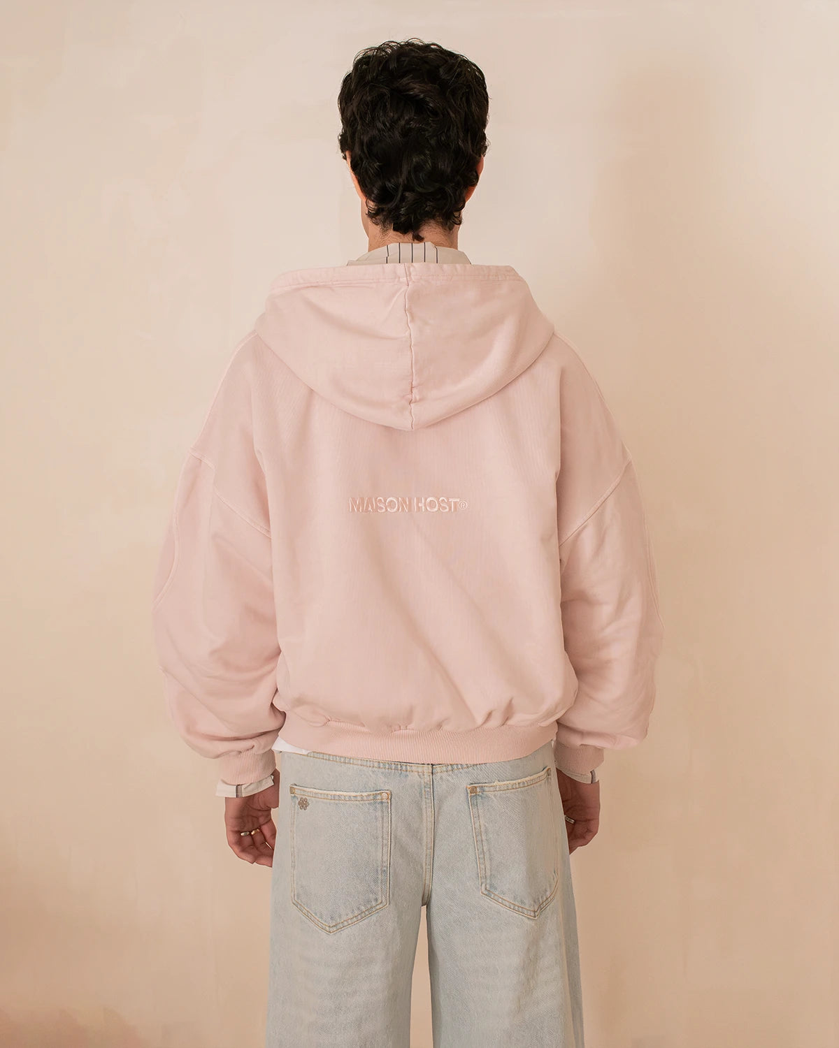 SUDADERA CON CAPUCHA CON CREMALLERA ERODE WAVE ROSA