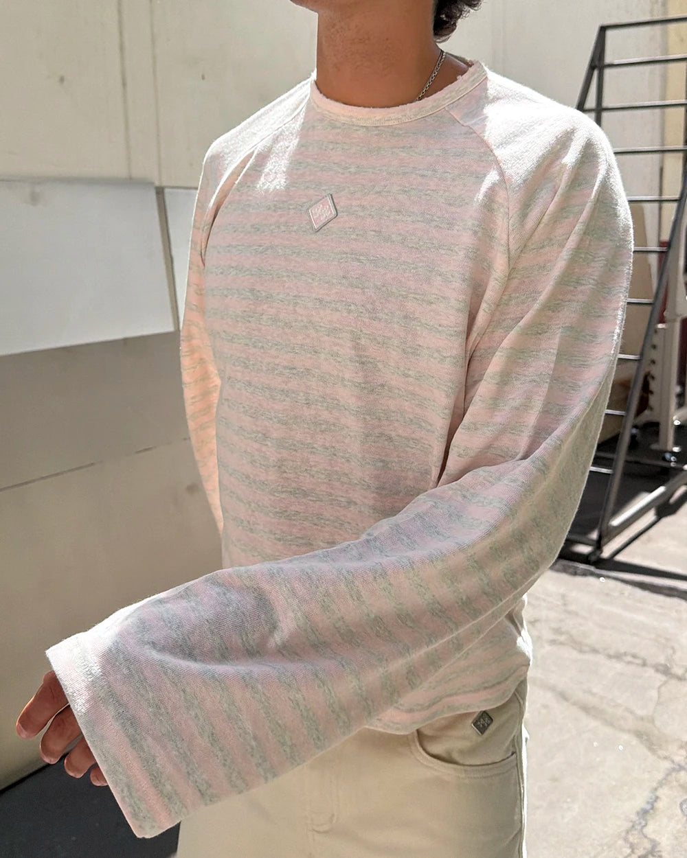 STRIPED RAG LONGSLEEVE PINK