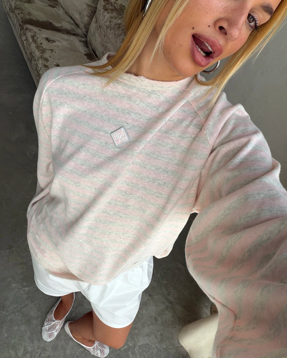 STRIPED RAG LONGSLEEVE PINK