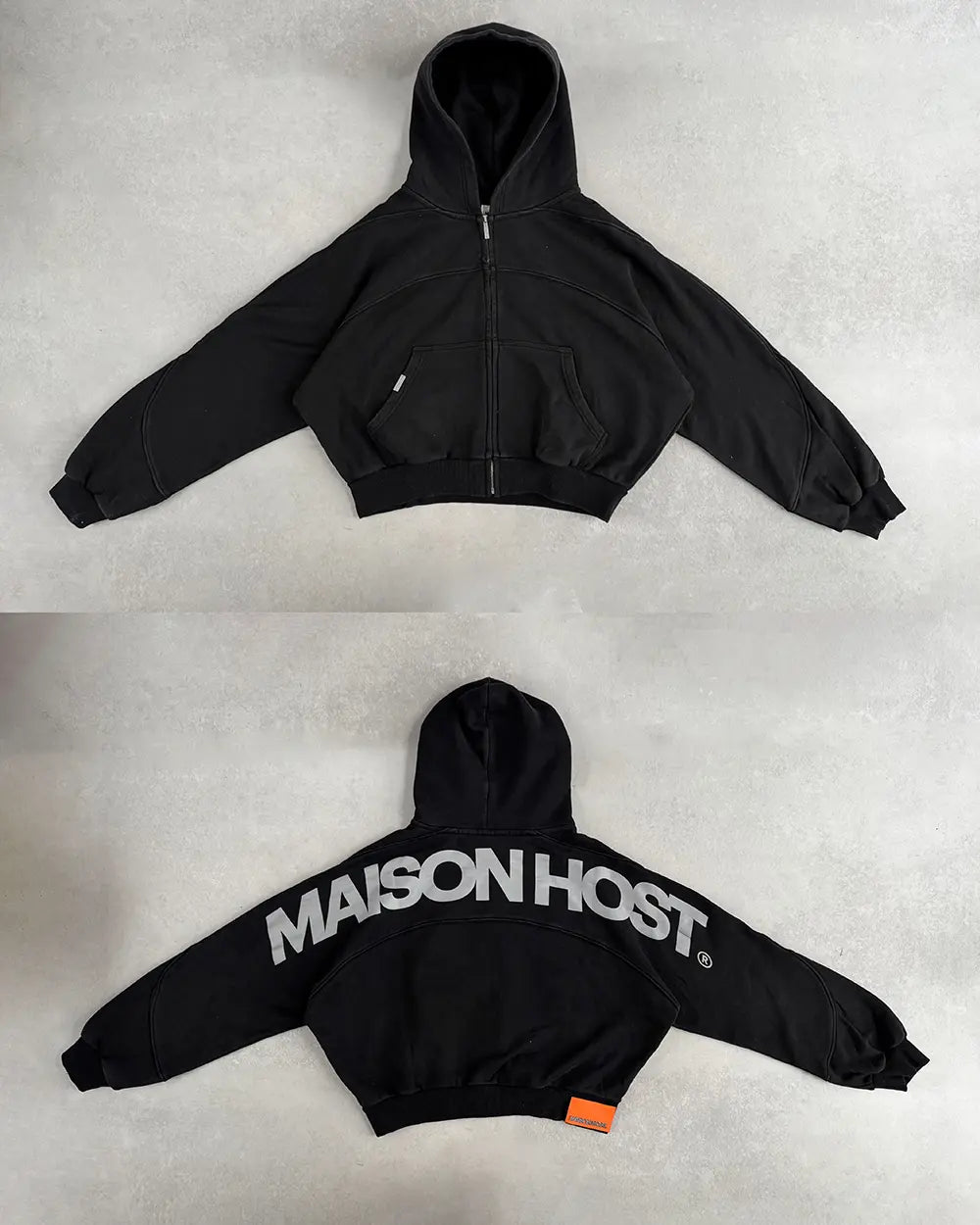 SUDADERA CON CAPUCHA Y CREMALLERA CON PANELES