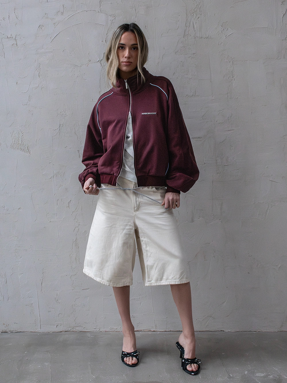 CAZADORA REVERSIBLE BURDEOS