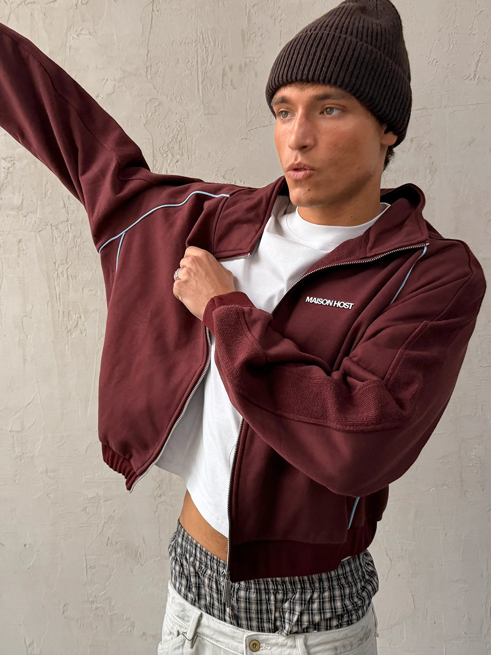 CAZADORA REVERSIBLE BURDEOS