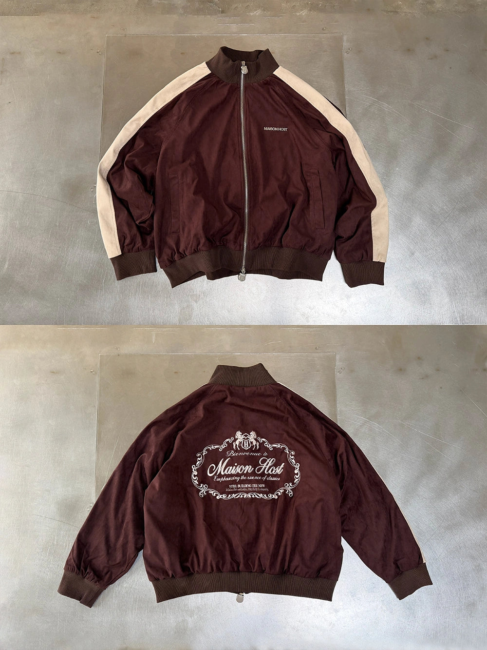 SUEDE TRACK JACKET BEAN