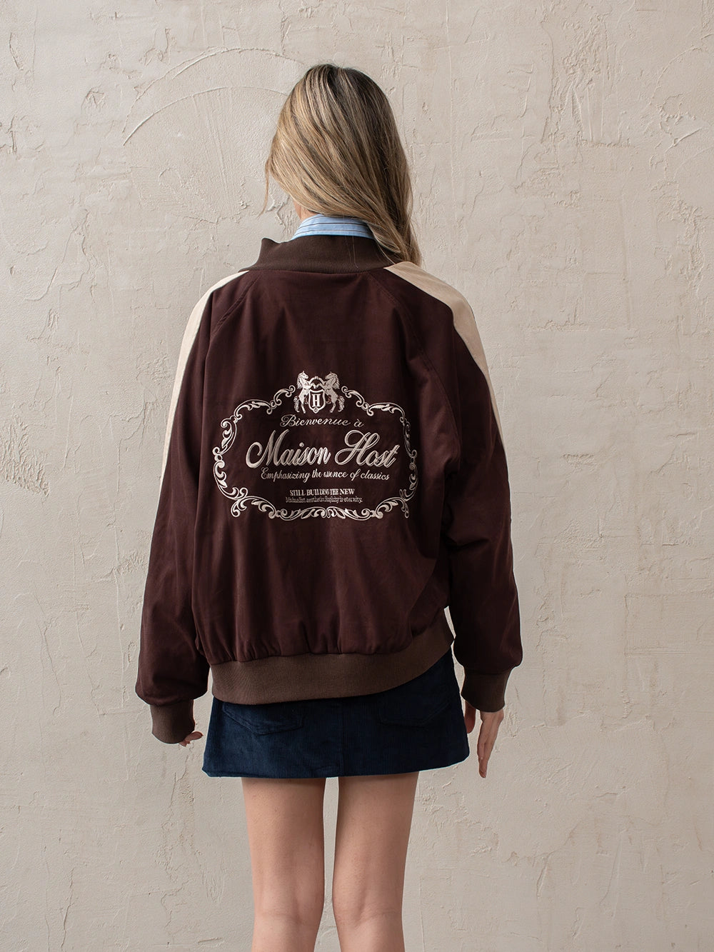 SUEDE TRACK JACKET BEAN