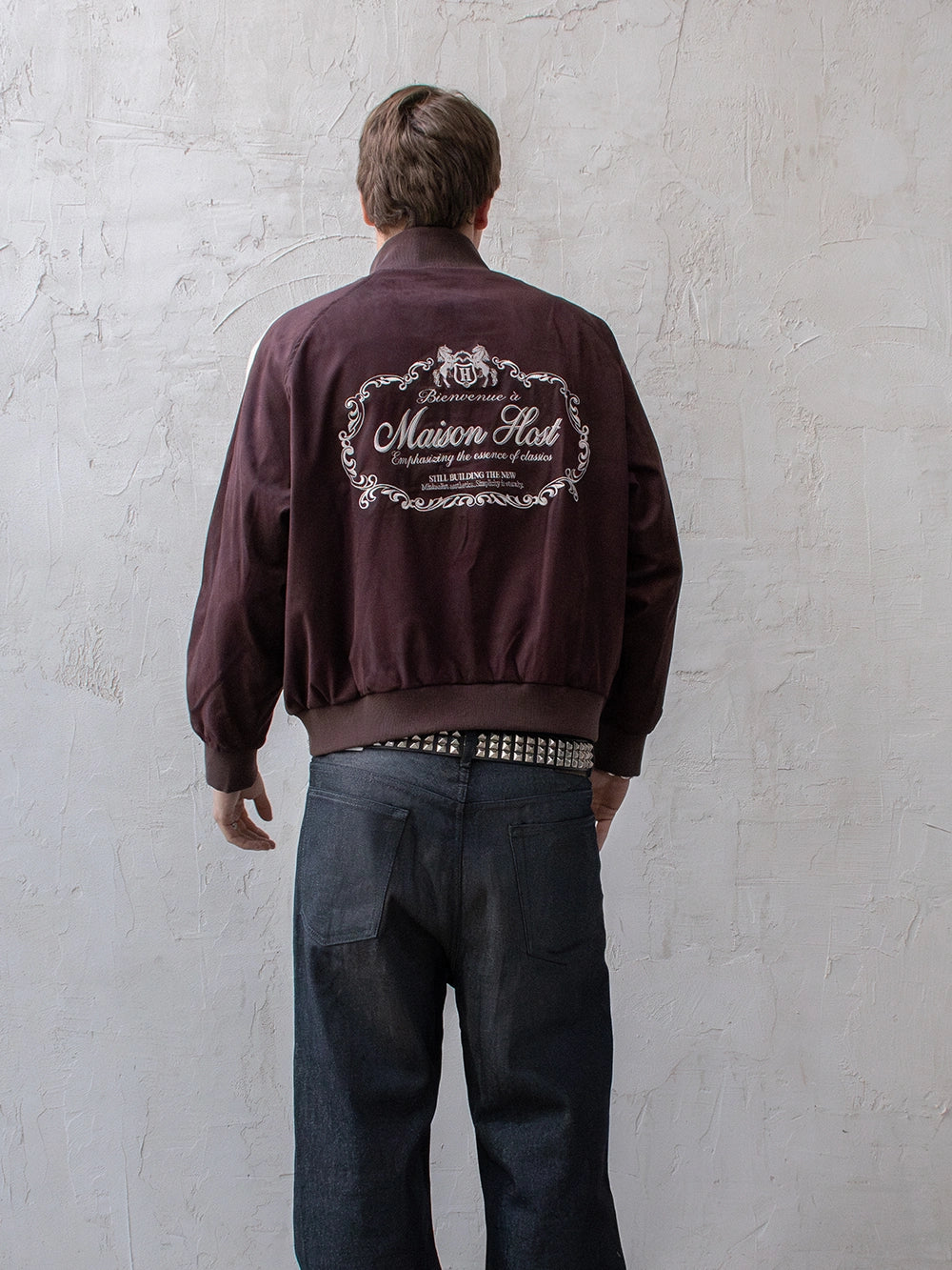 SUEDE TRACK JACKET BEAN