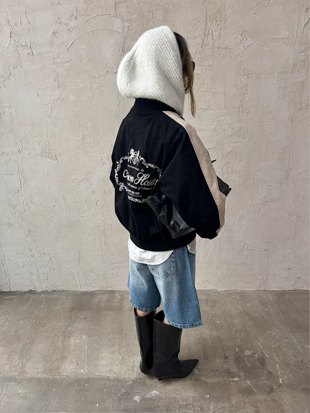 CHAQUETA DE PISTA DE ANTE NEGRA