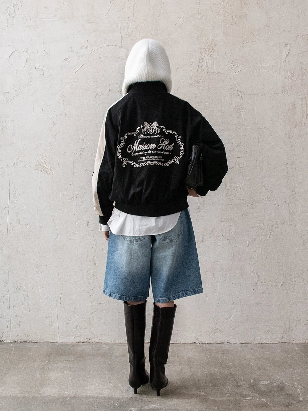 CHAQUETA DE PISTA DE ANTE NEGRA