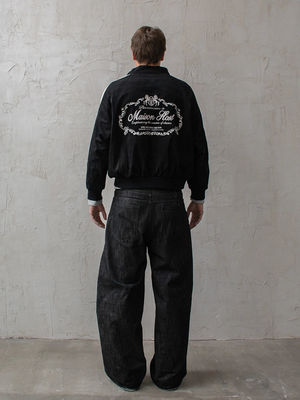 CHAQUETA DE PISTA DE ANTE NEGRA