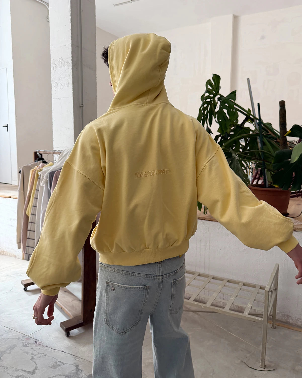 ERODE WAVE ZIPPED HOODIE YELLOW