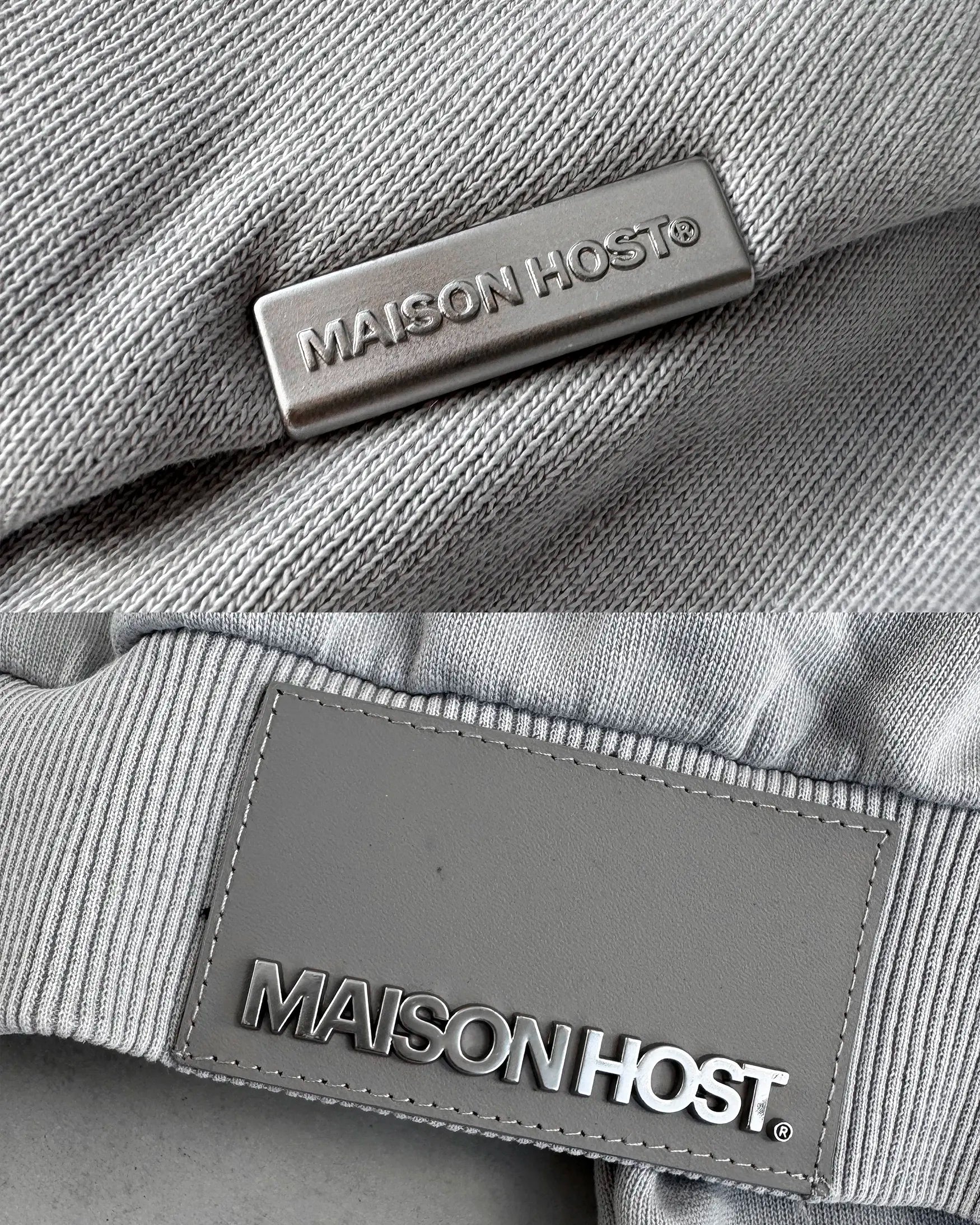 SUDADERA CON CAPUCHA DE APLIQUES TEÑIDOS GRIS