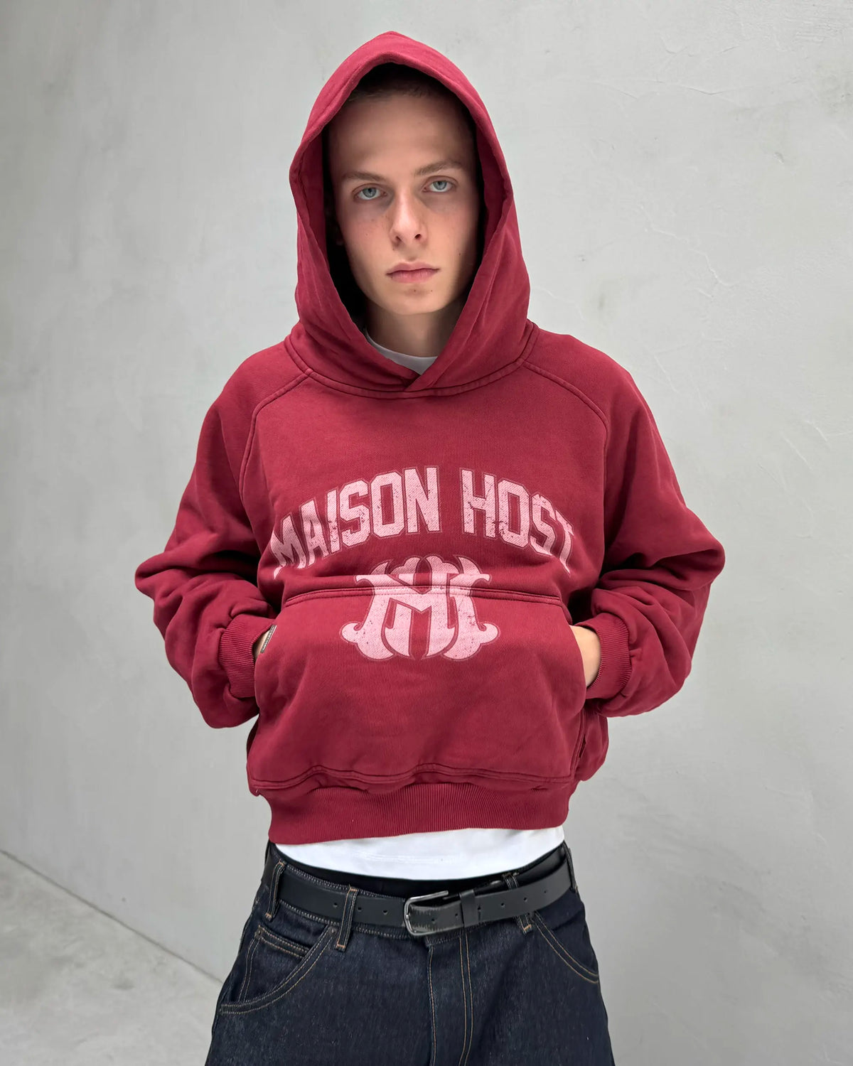 HOMERUN DYED RED HOODIE