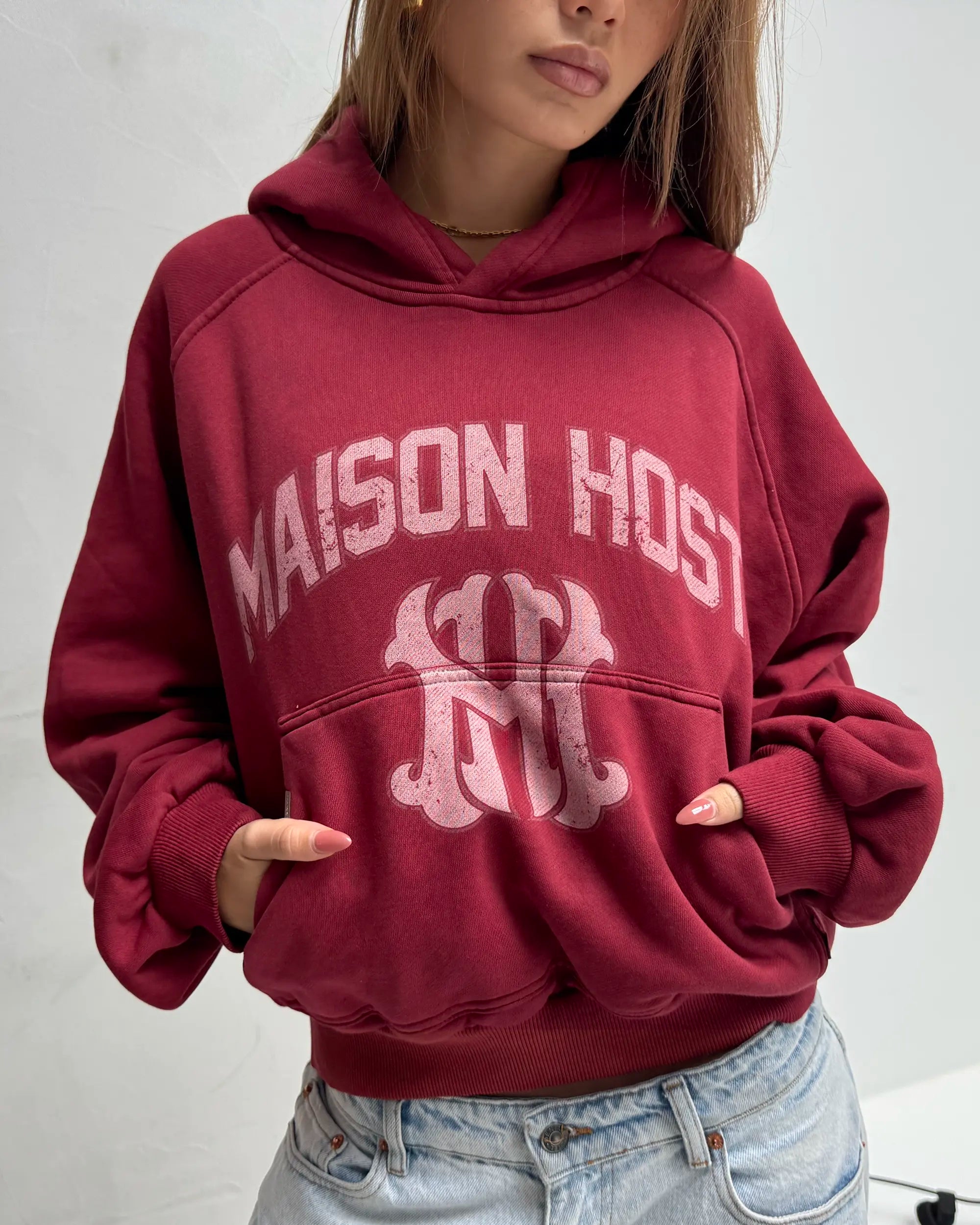 SUDADERA CON CAPUCHA ROJA TEÑIDA HOMERUN