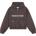 ERODE WAVE ZIPPED HOODIE CHOCOLATE