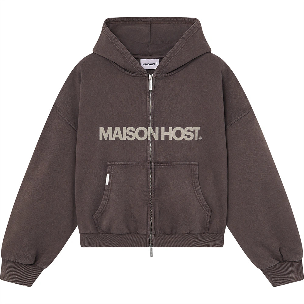 ERODE WAVE ZIPPED HOODIE CHOCOLATE
