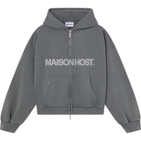 ERODE WAVE ZIPPED HOODIE CHARCOAL