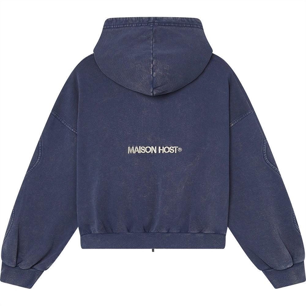 ERODE WAVE ZIPPED HOODIE NAVY
