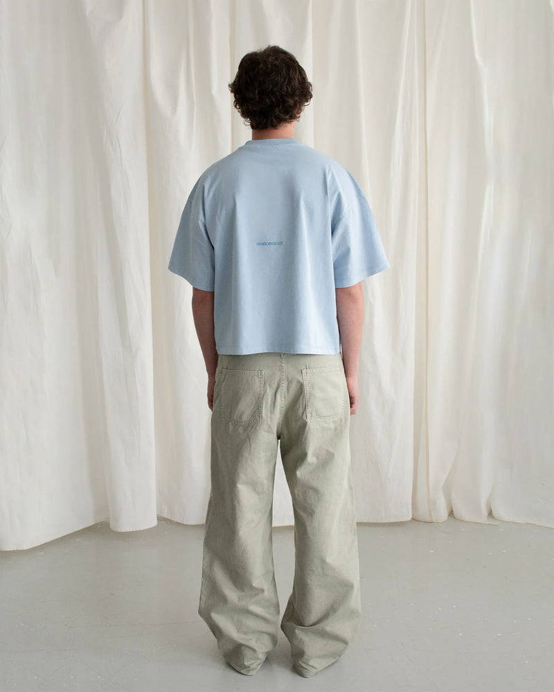 APPLIQUÉ DYED BLUE TEE