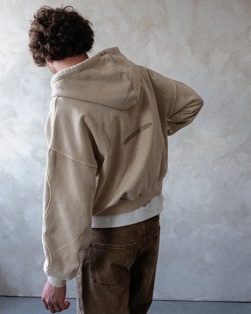 ERODE WAVE ZIPPED HOODIE SAND